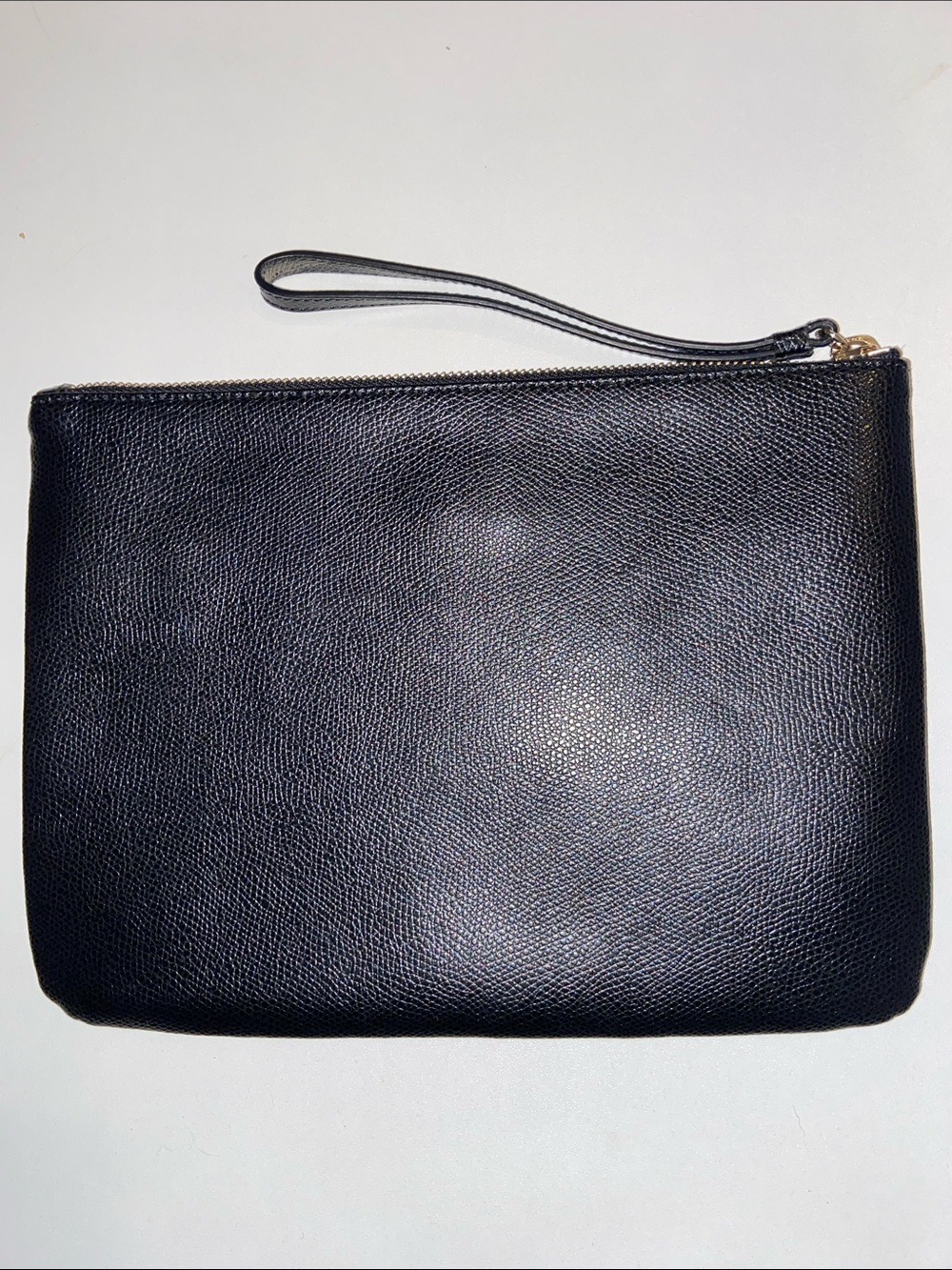 Furla Black Leather Babylon Clutch/Wristlet with Gold Logo EUC zip closure - Picture 2 of 12
